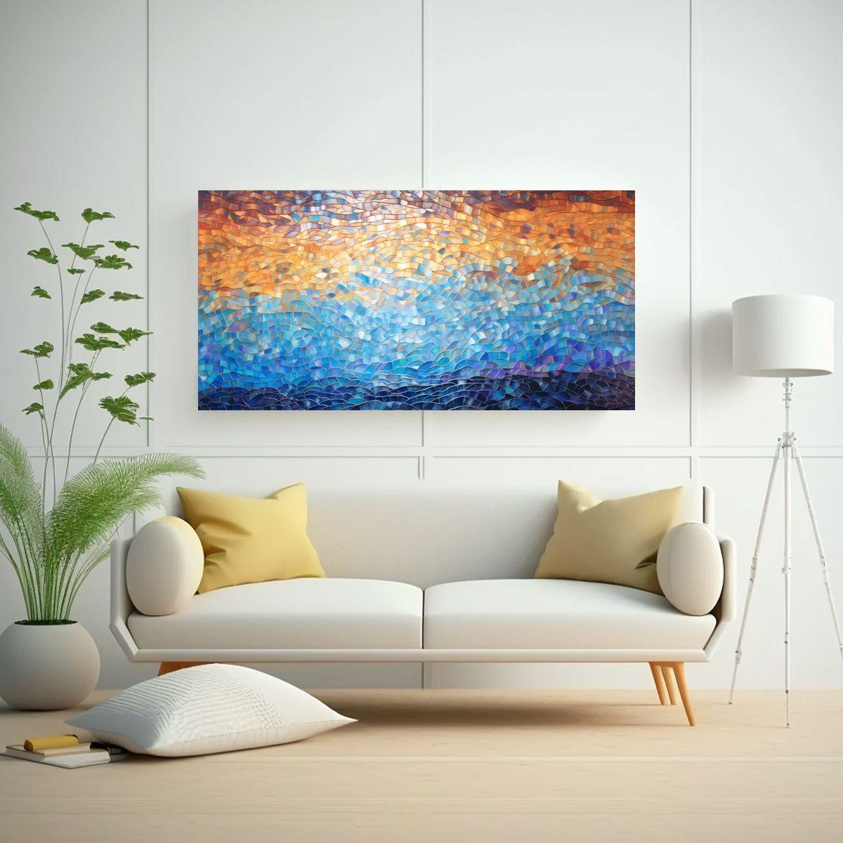 Cuadro Lienzo Decorativo Estilo Puntillismo 80x40cm-2