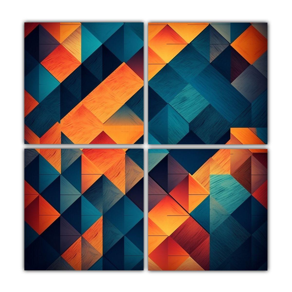4 Lienzos Vanguardia Temática Diseño 40x40 Cm-0