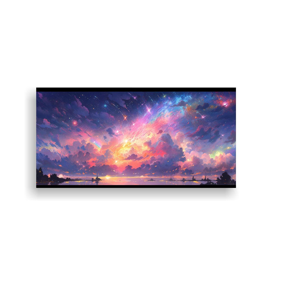 Cuadro De Arte Gráfico Inspirador Nocturno Con Ar 60x30cm-0