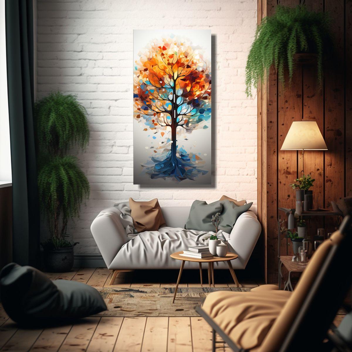 Pinturas Decorativas De árboles Geométricos 70x140cm-2