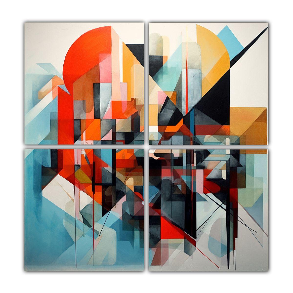 Cuatro Artes De Pared Forma Exuberantes Y Toots 160x160 Cm-0