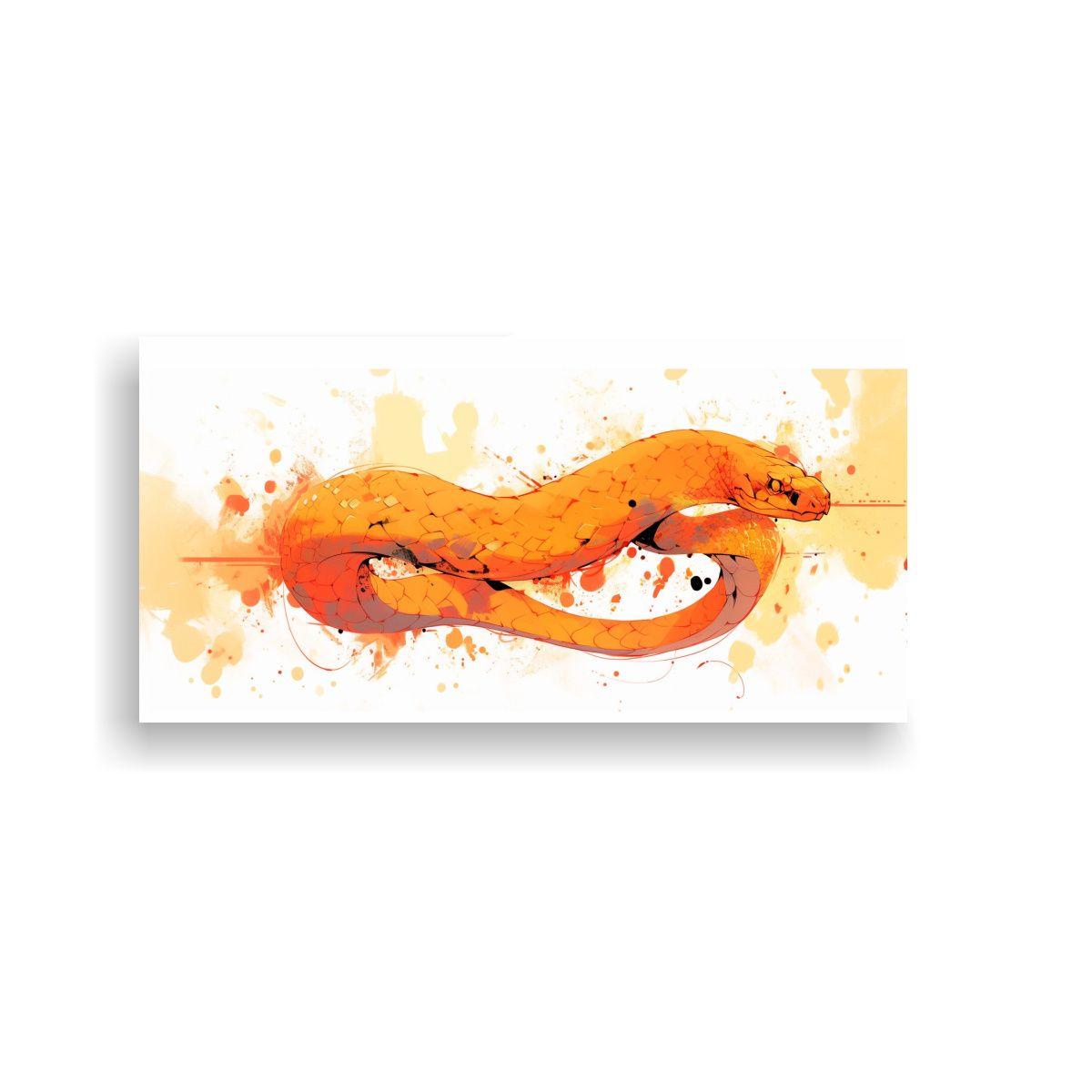 Cuadro Inspirador Rattlesnake En Colores Naranja A 140x70cm-0