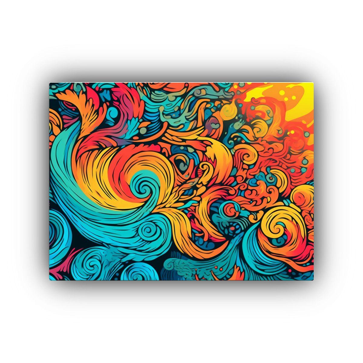 Cuadro Abstracto Colores Brillantes Estilo Bohemio Para Deco 65x50cm-0
