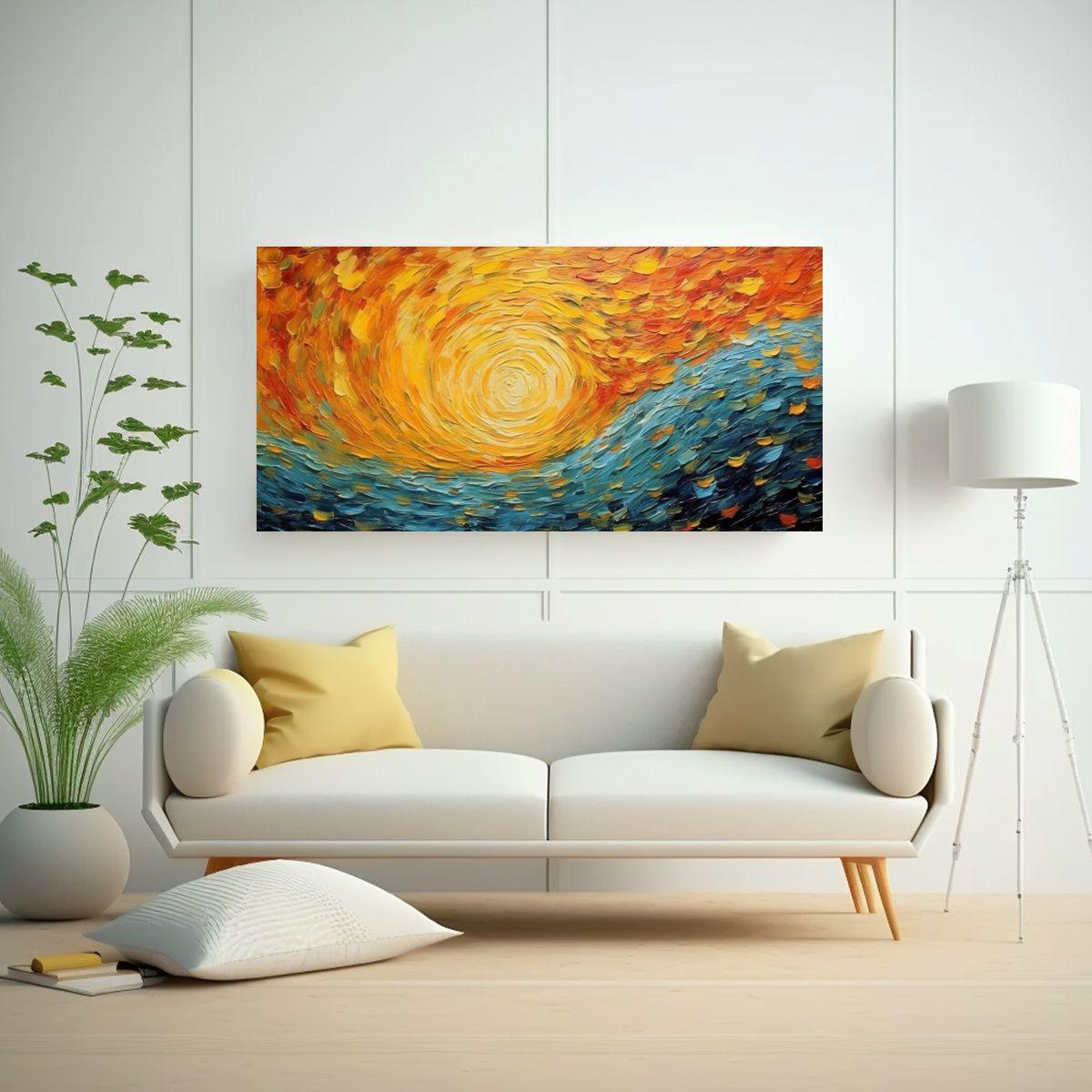 Pintura Abstracta Estilo Salon Van Gogh: 60x30cm-2