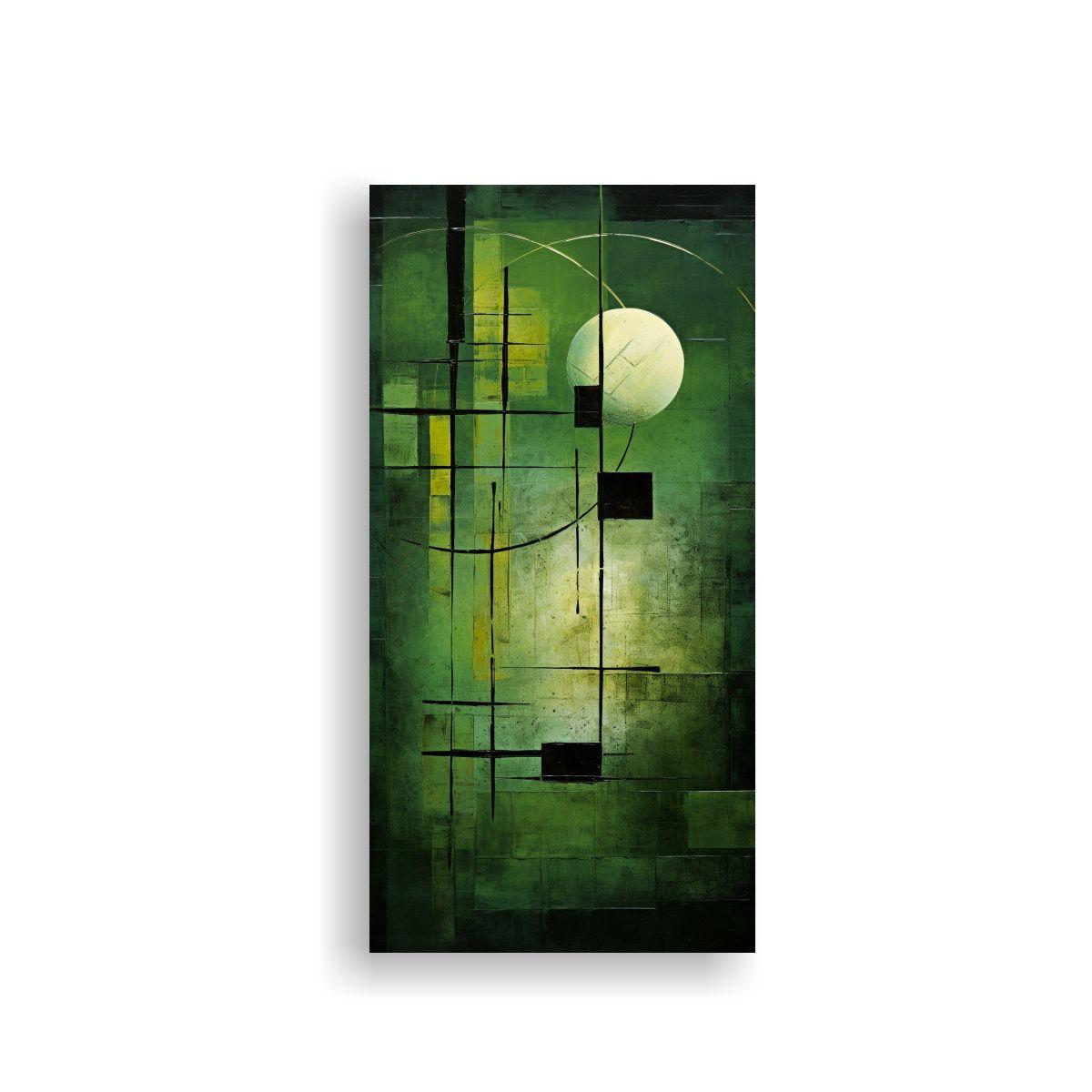 Cuadro Abstracto Verde Moderno Alegre 70x140cm-0
