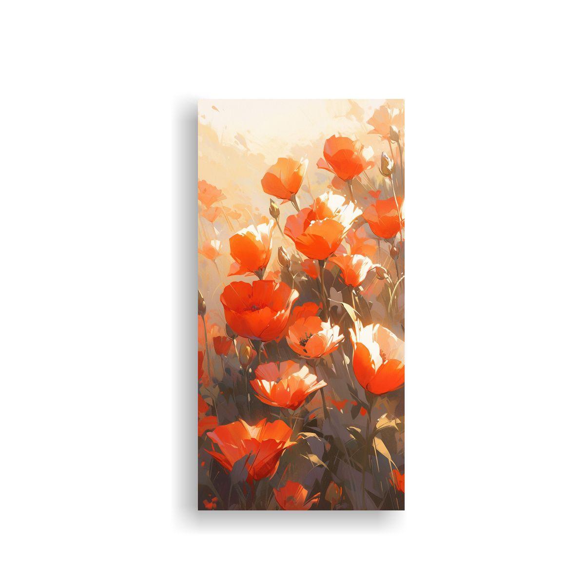 Pintura Al óleo En Lienzo De Flores En Colores Ro 40x80cm-0