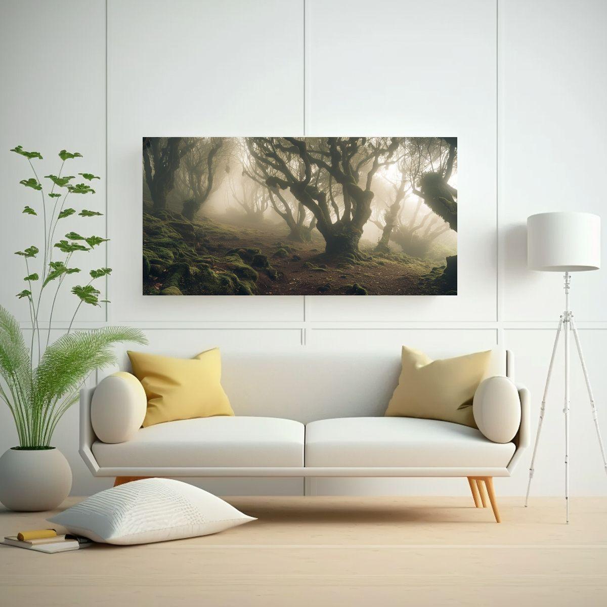 Pintura Decorativa De Bosque De Fanal En 120x60cm-2