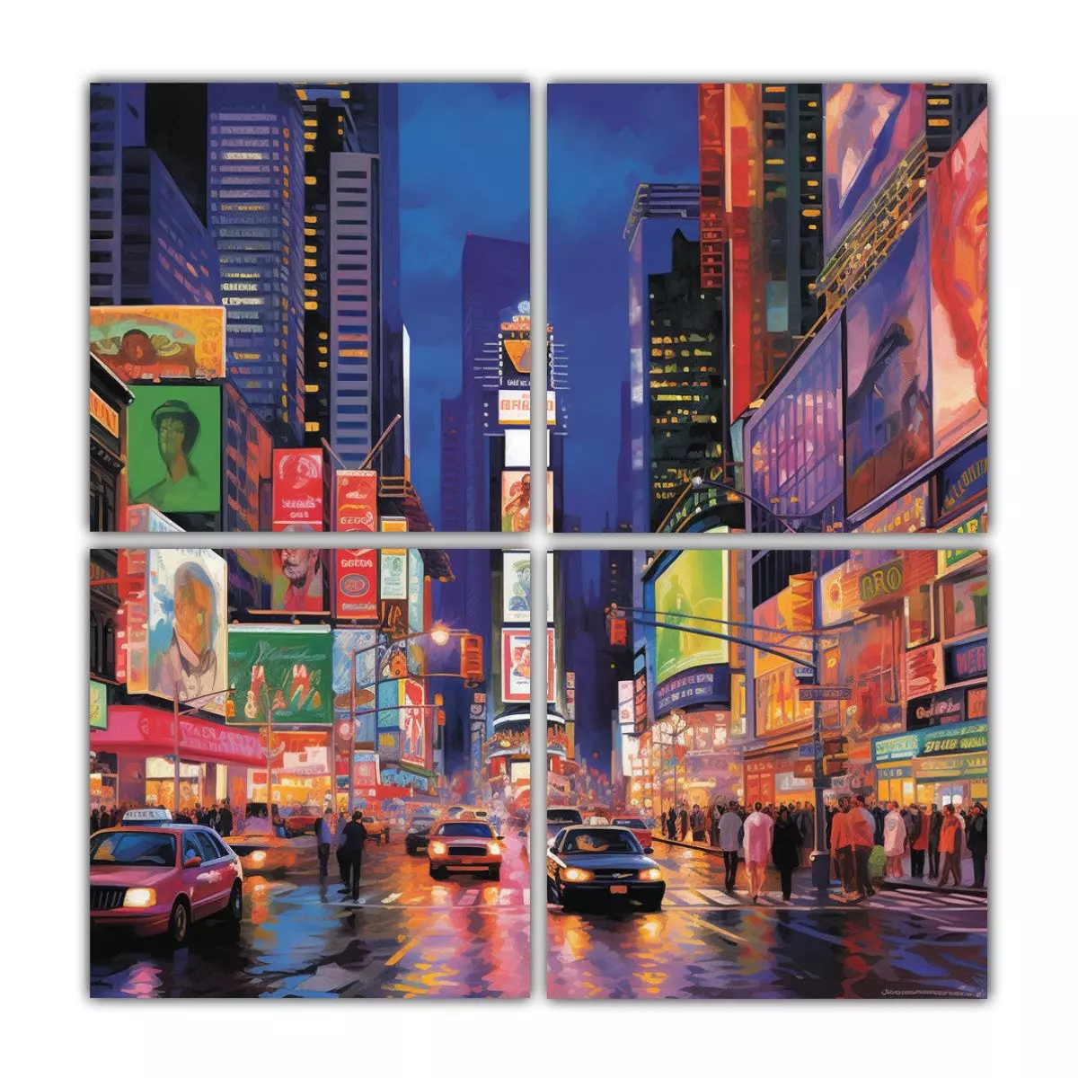Paisaje Urbano Atardecer Vista Ciudad Decoración 100x100 Cm-0