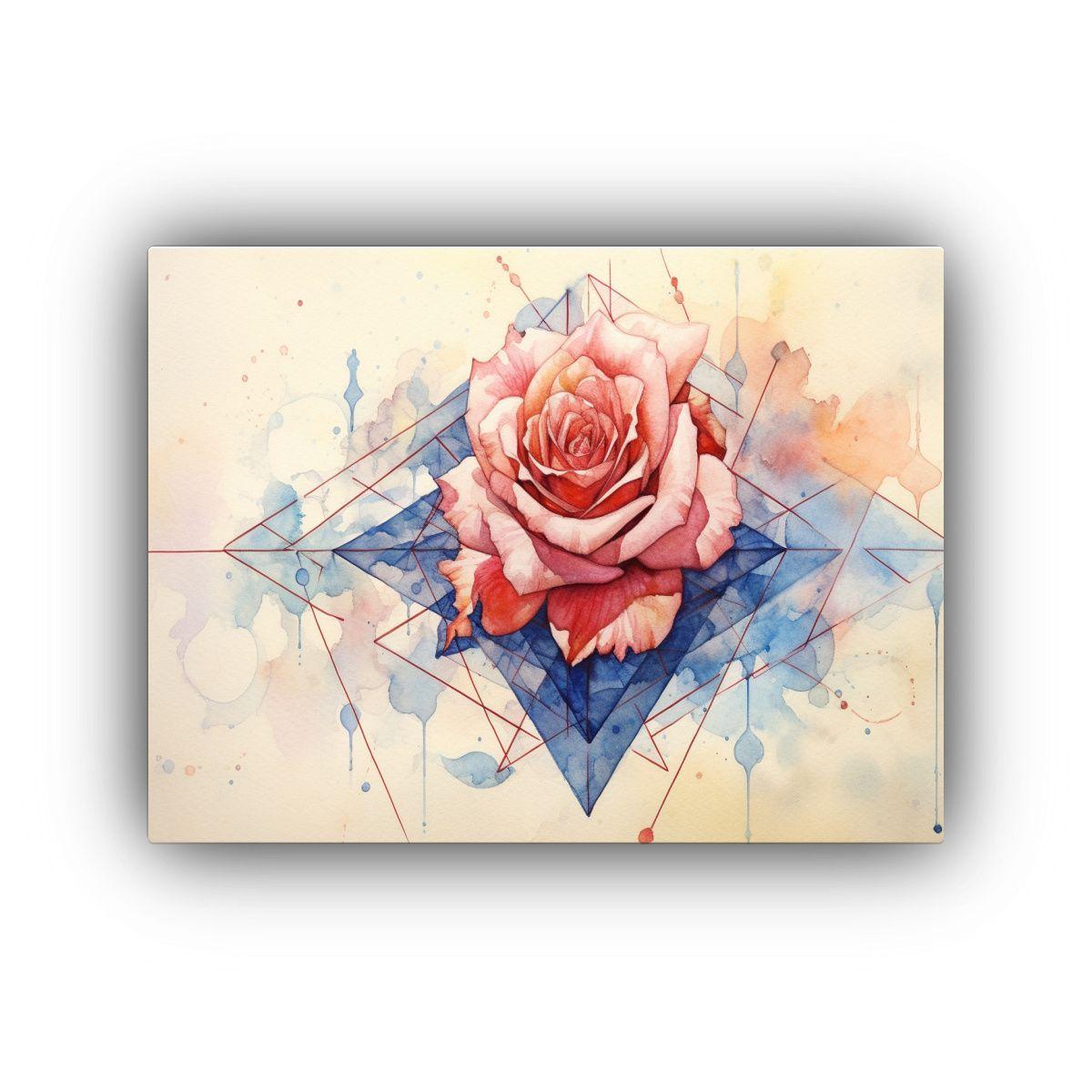 1 Cuadro Decorativo Reflejo Flor De Rosa Abriéndo 120x80cm-0
