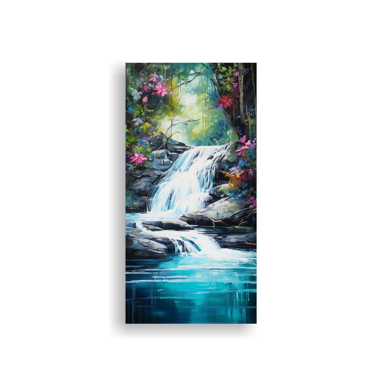 Pintura Decorativa Abstracta De Cascada Tranquila 40x80cm-0