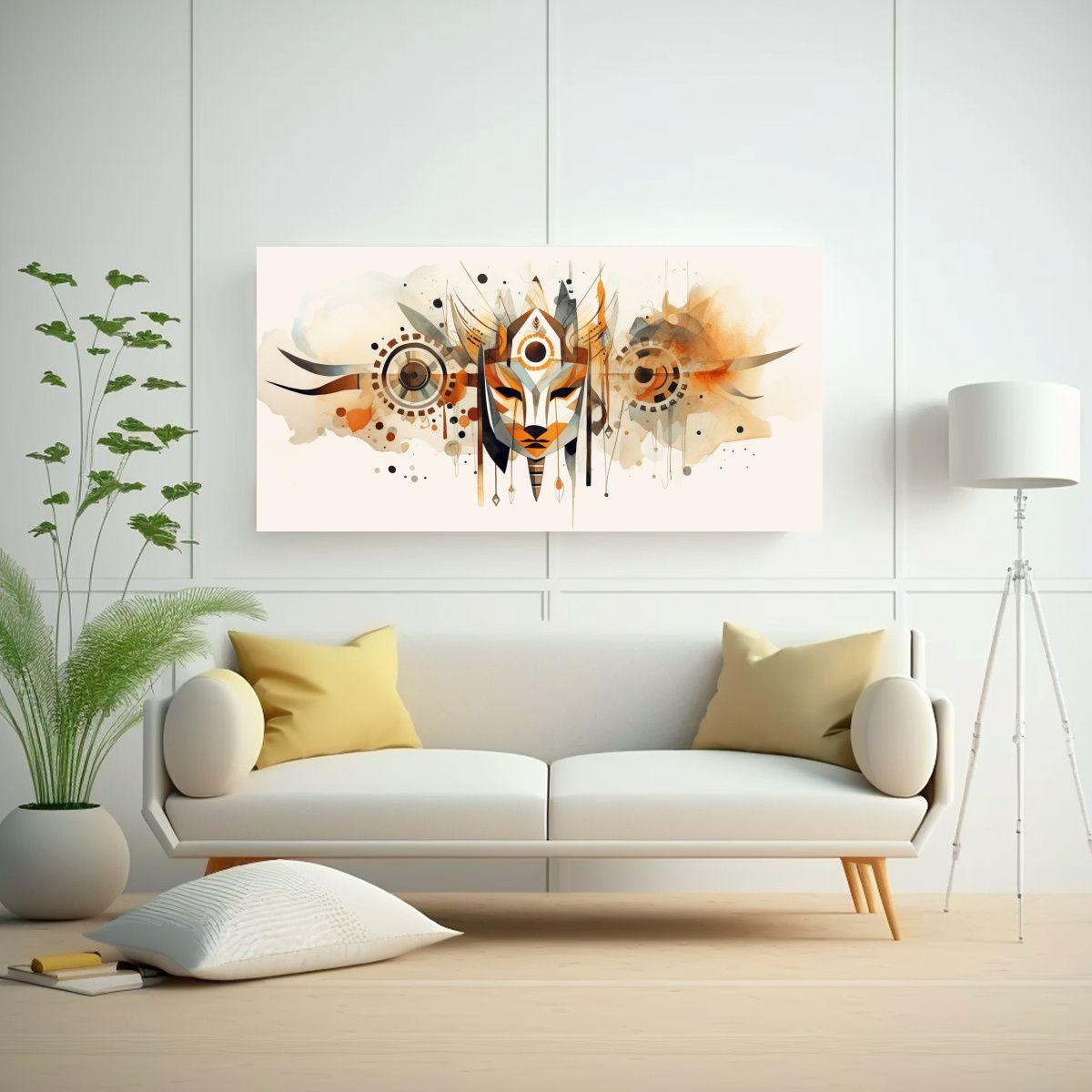 Pintura Abstracta Estilo Acuarela Africana Para 80x40cm-2