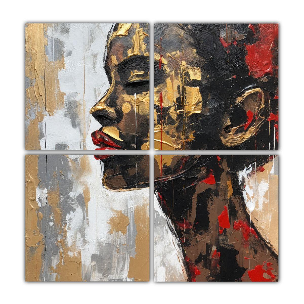 4 Lienzos Estética Creativa: Arte Moderno Mujer 60x60 Cm-0