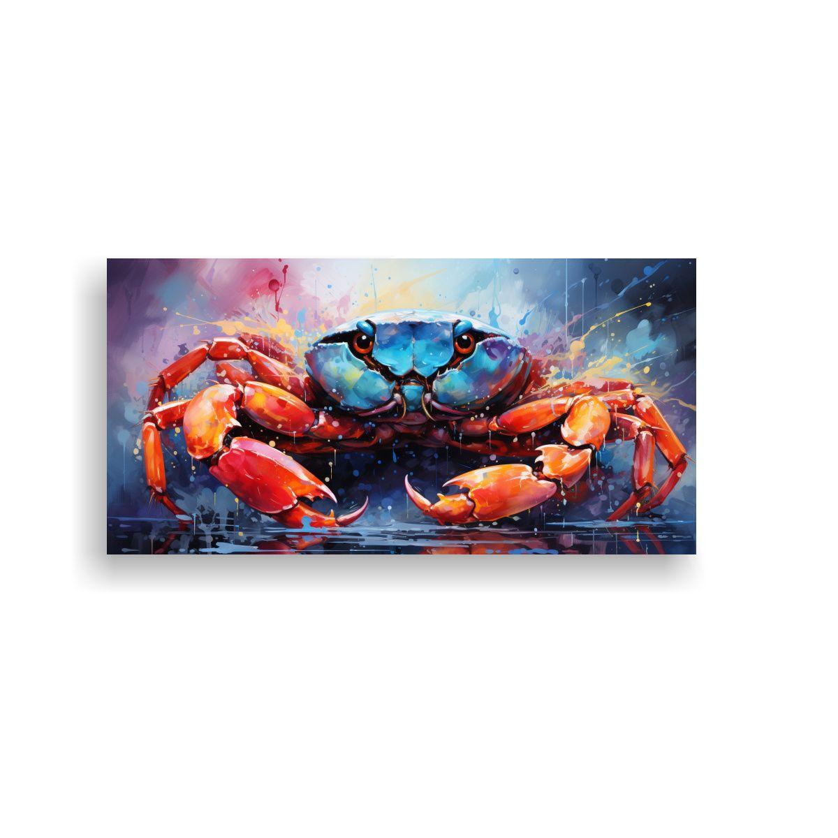 Cuadro De Cangrejo Iridiscente Y Amarillo Maíz, 160x80cm-0