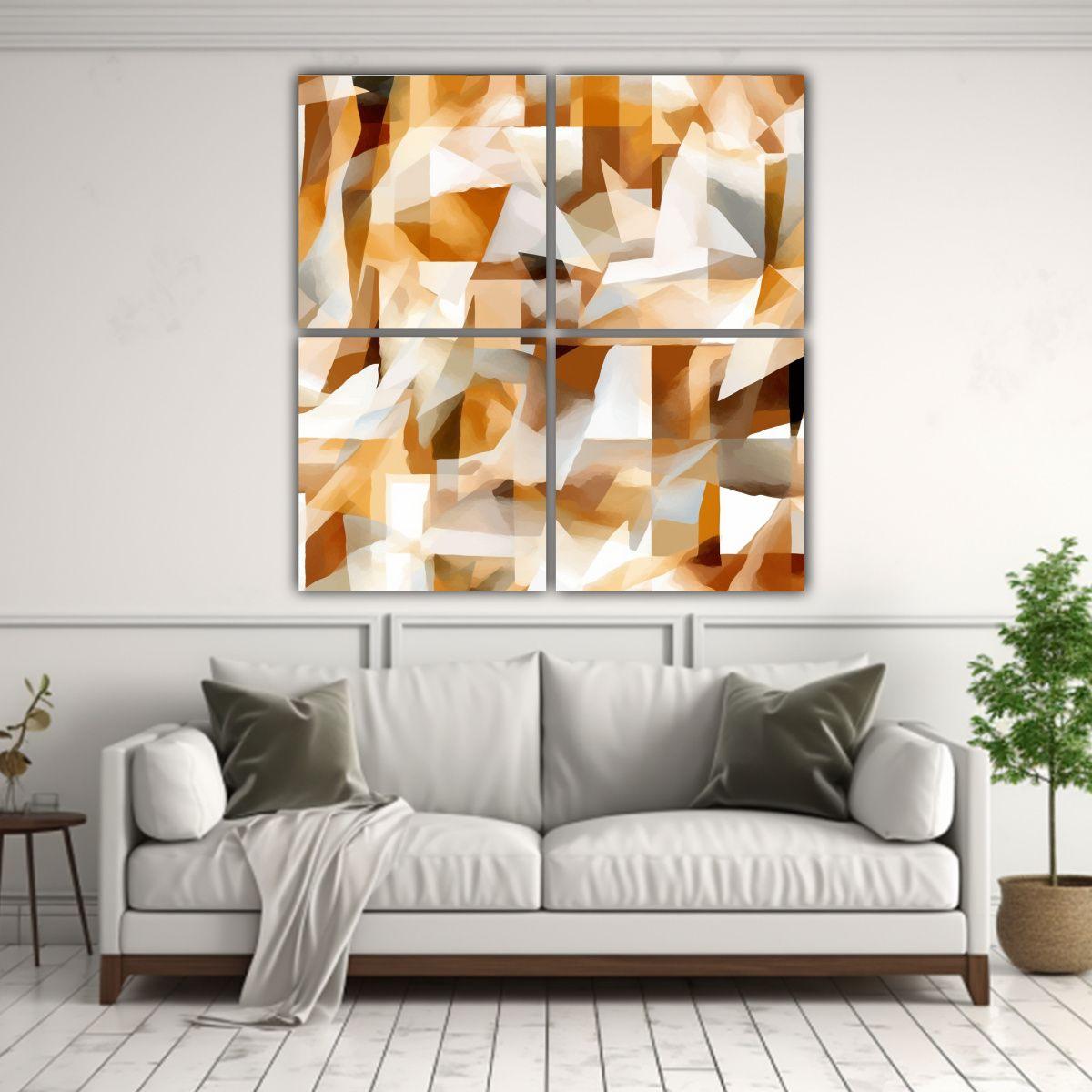 Cuadros Modernos Elegantes Con Formas 180x180 Cm-2