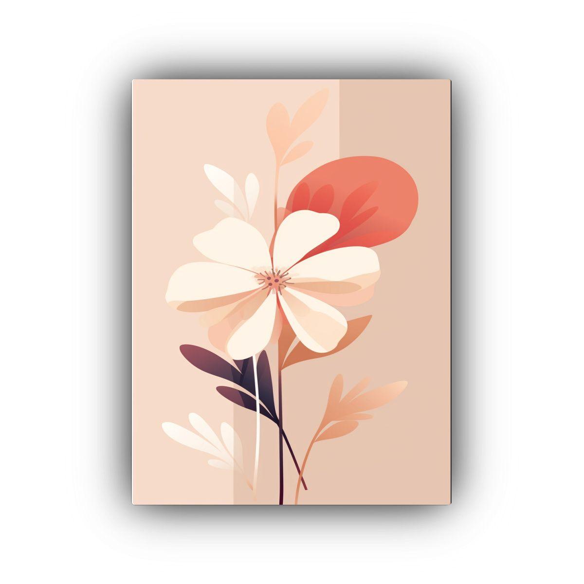 Pintura Abstracta De Flor En Lienzo: Riqueza 40x50cm-0