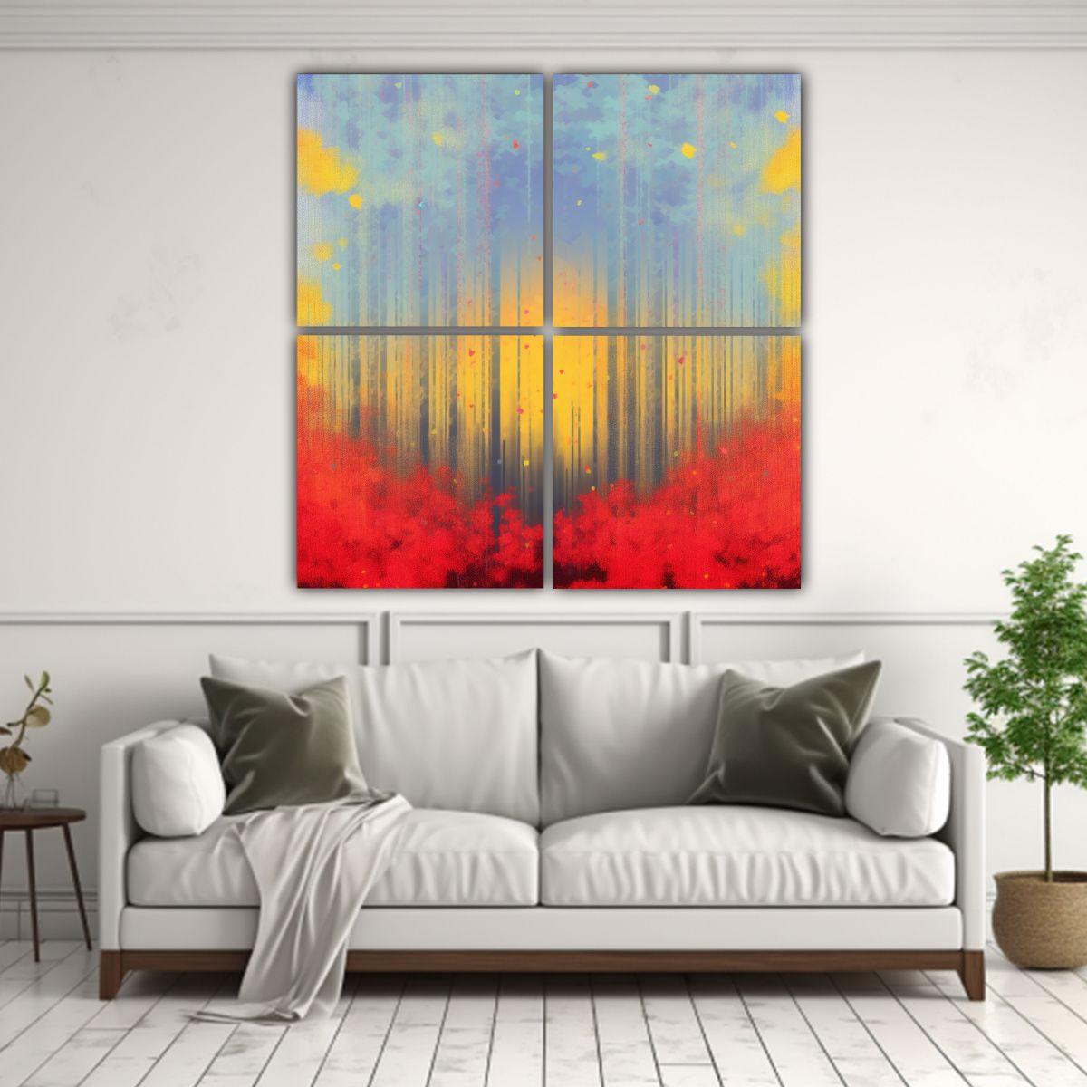 Cuadro Bastidor Foresta Street Art Escena Bosque 60x60 Cm-2