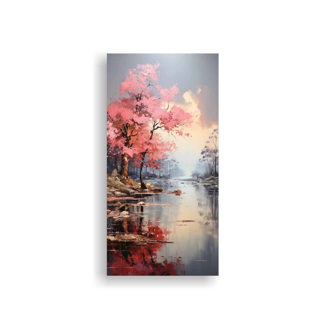Pintura Abstracta Intrincada De árboles En Plata 80x160cm-0
