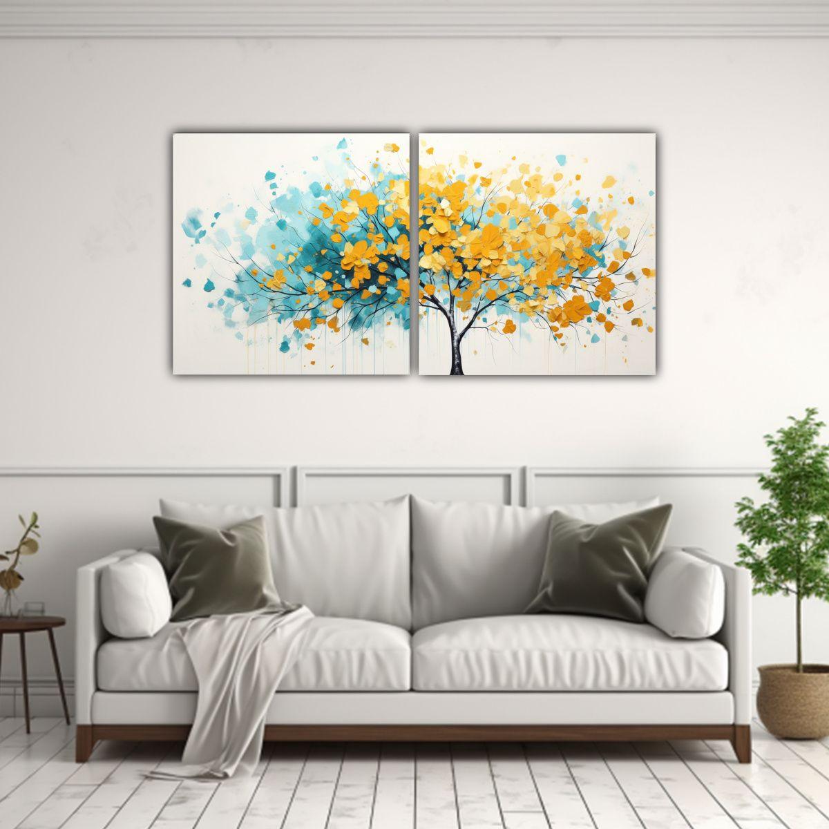 Cuadro Abstracto En Lienzo, Composición 120x60 Cm-2