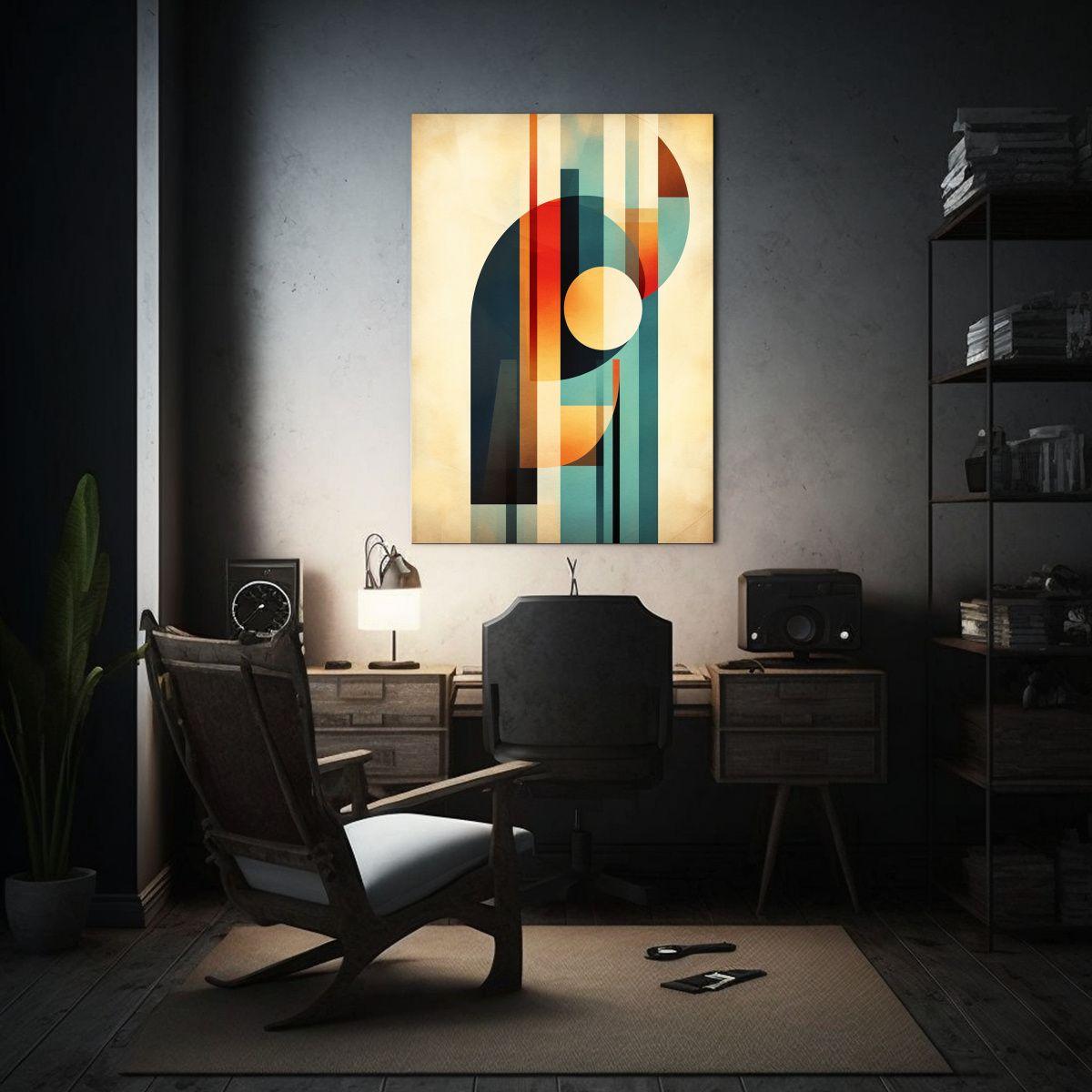 Cuadro Geométrico Abstracto Para Decoración 30x40cm-2