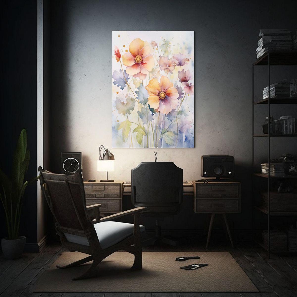 Pintura Acuarela Flores Guzmanga Arte Decorativo 20x30cm-2