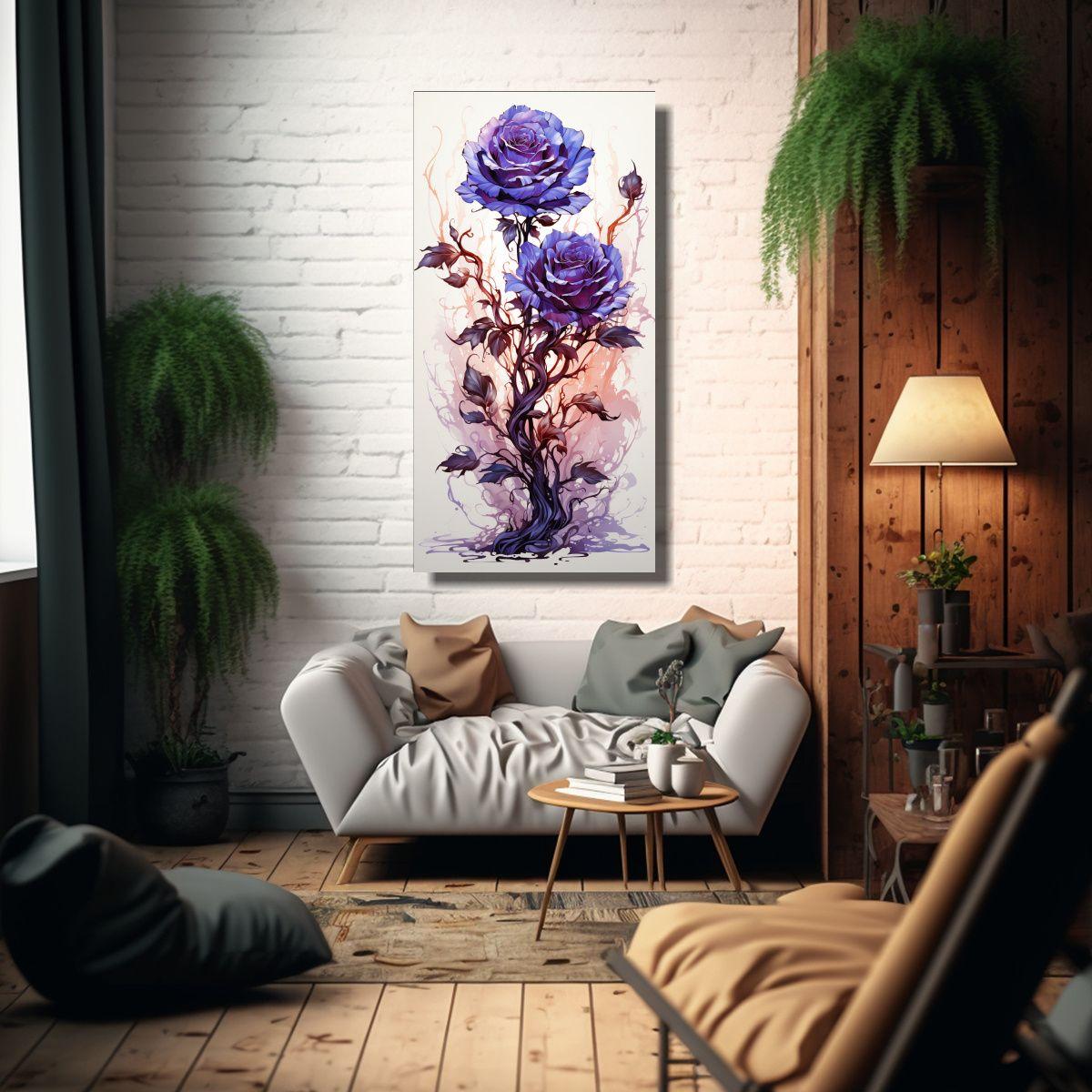 Cuadro Decorativo De Una Rosa Venenosa Con Fondo 50x100cm-2