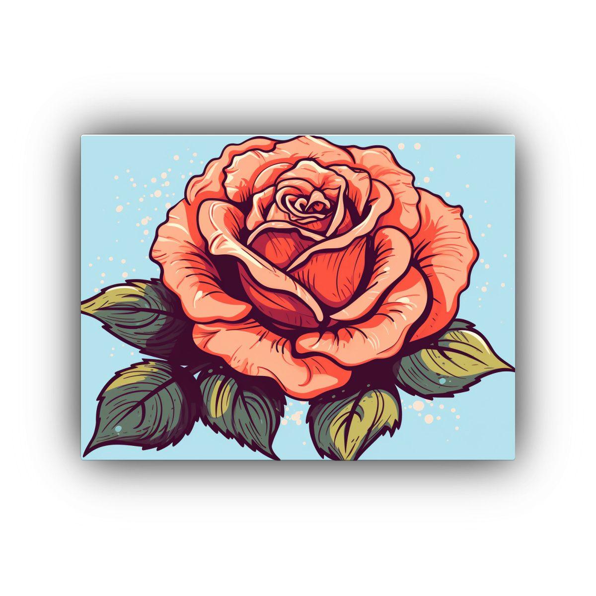 Cuadro Moderno De Una Rosa En Florificación: Riqueza Visual 75x50cm-0