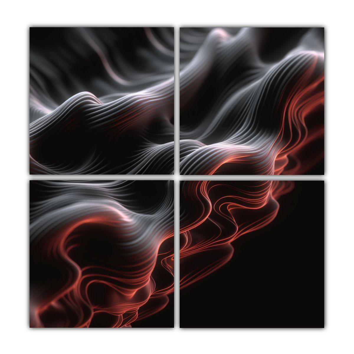 Cuatro Cuadros Modernos Exclusivos Para Decorar 80x80 Cm-0