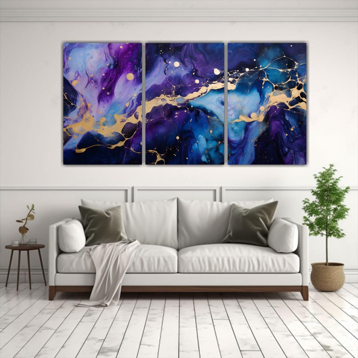 Pinturas Conceptuales Para Sala Con Mármol Azul 120x60 Cm-2
