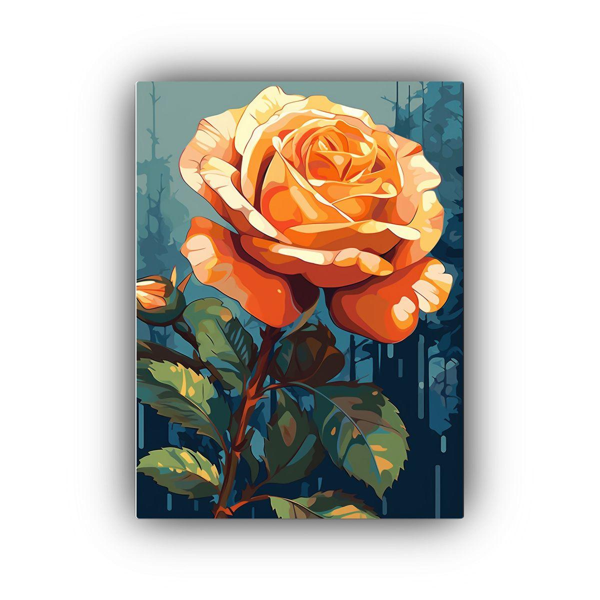 Pintura Mural Innovadora De Rosa Estilo Arte Pop 40x60cm-0