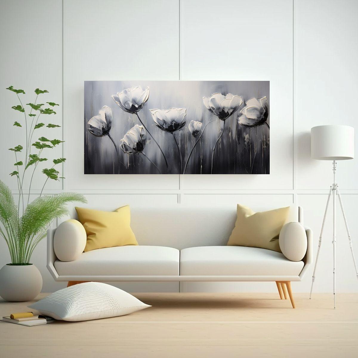 Pintura Vanguardia: Esquema Tulipanes Negros 60x30 Cm-2