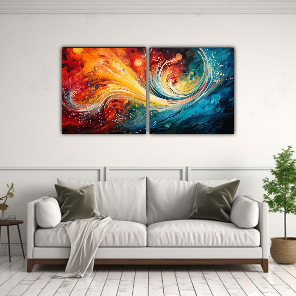 Cuadro Decorativo Abstracto Fusión De Literatura 160x80 Cm-2