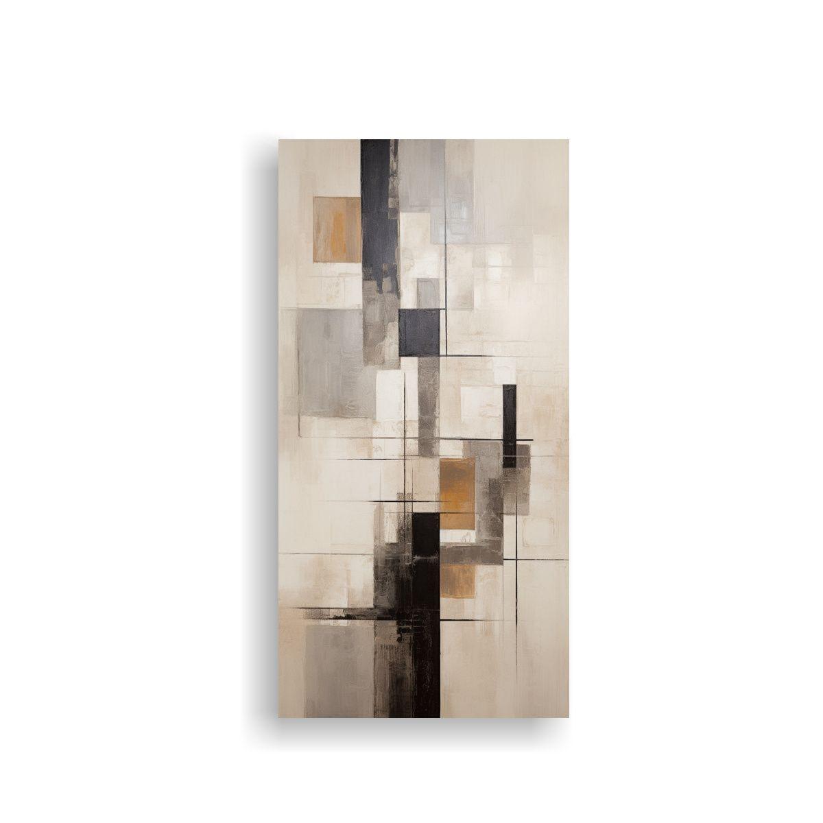 Cuadro Abstracto Beige De Cuadro Fantástica 20x40cm-0