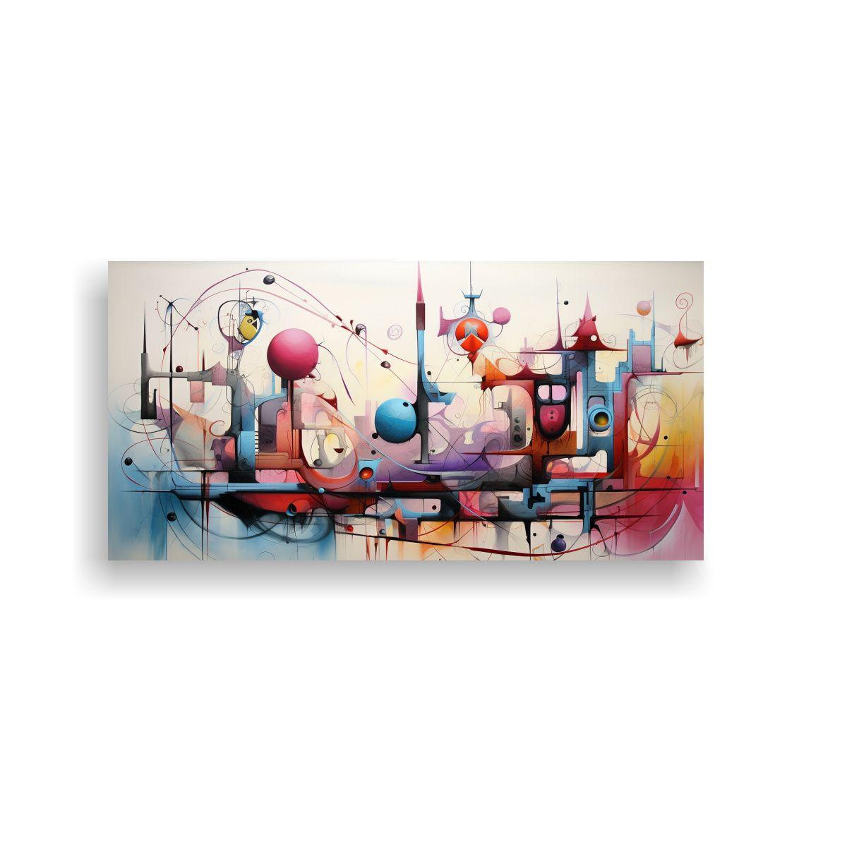 1 Cuadro Tonos Abstractos Coloridos Cuadros 160x80 Cm-0