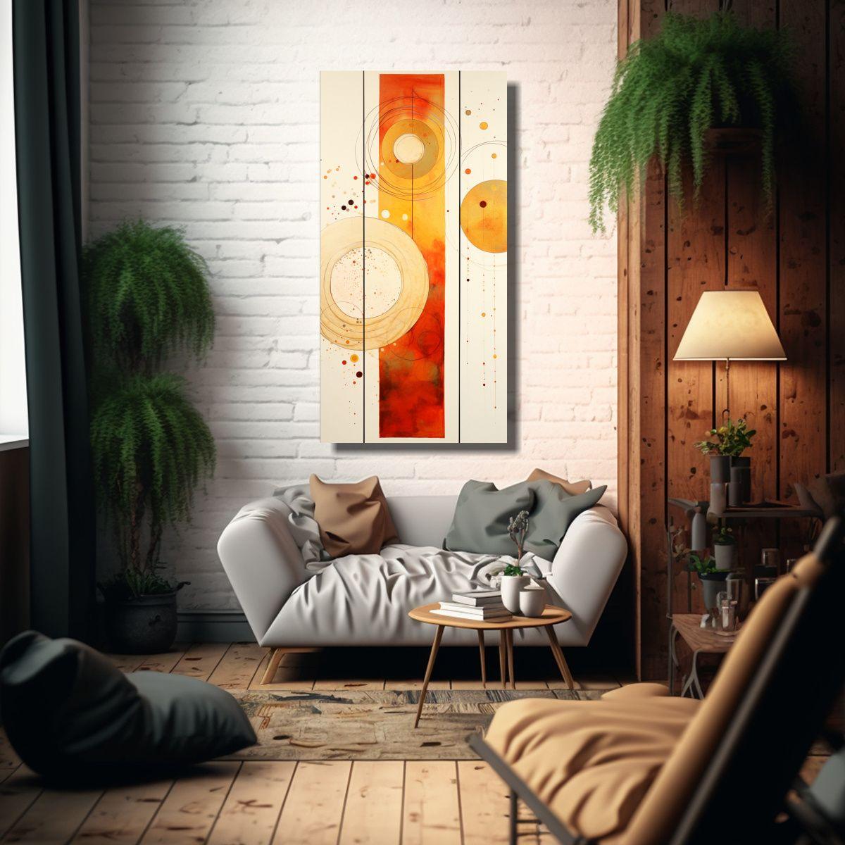 Pinturas De Círculo Con Puntos Y Líneas De Color 50x100cm-2