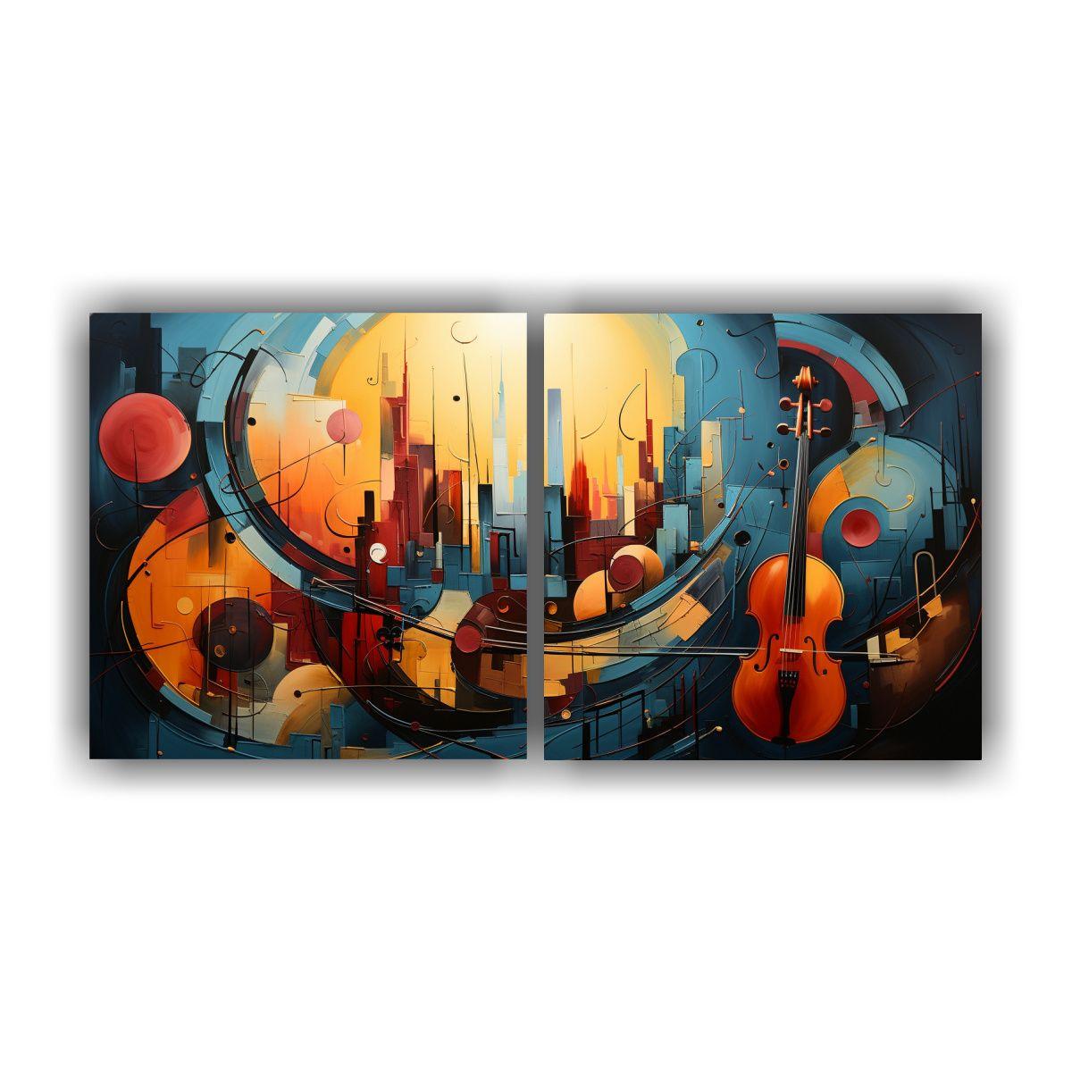 Pintura Abstracta Líneas Majestuosas Estilo Dali 40x20 Cm-0