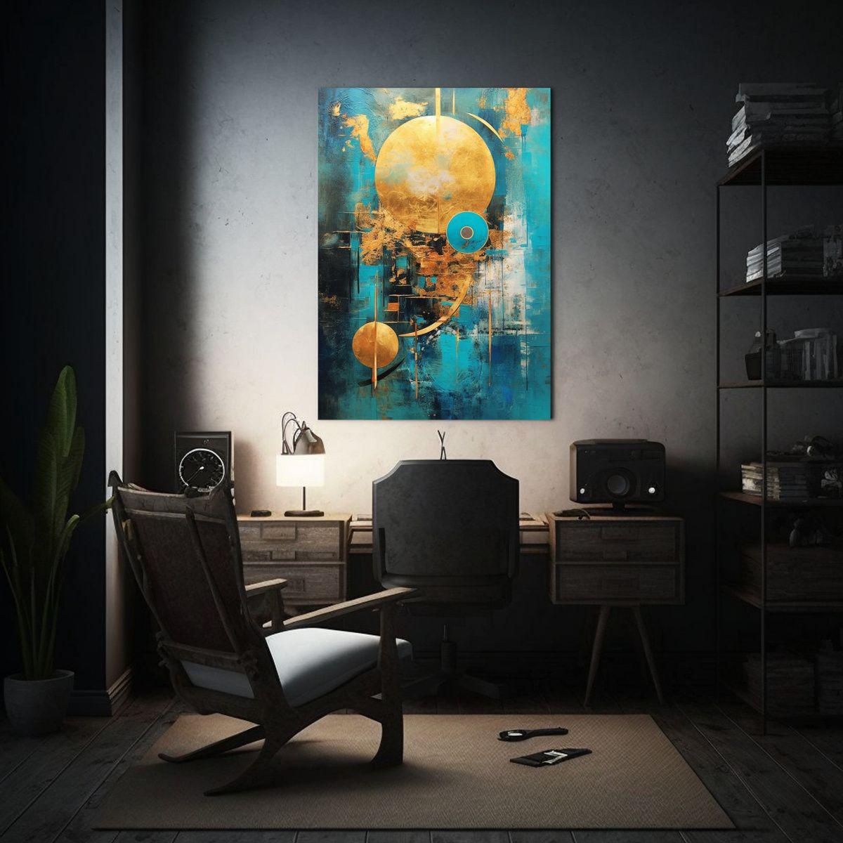 Pintura Abstracta Contemporánea Líneas Finas De Arte Moder 50x65cm-2