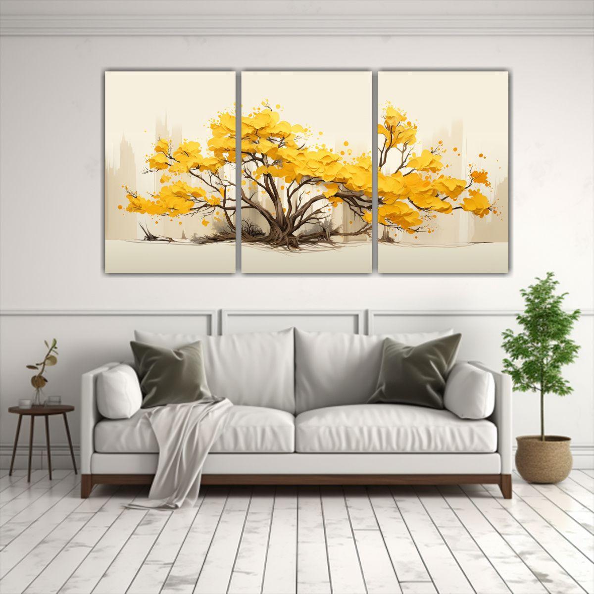 Decoración De Lienzo Set 3 Motivos Un árbol 60x30 Cm-2