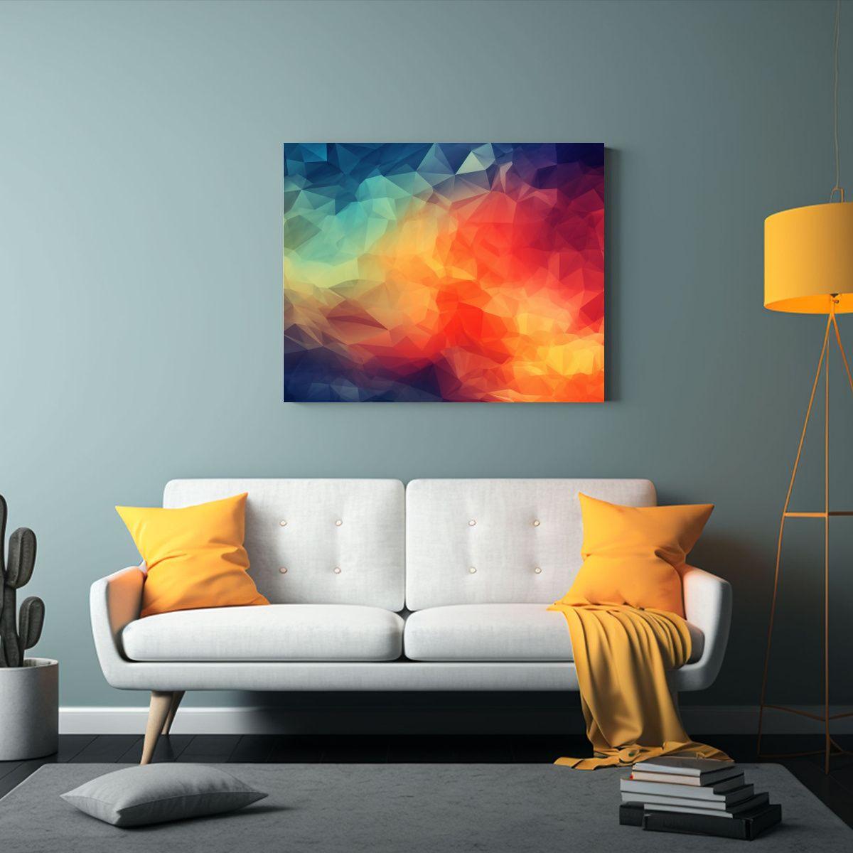 Fondo Escritorio Arte Abstracto Poligonal Estilo Cuadro Deco 65x50cm-2