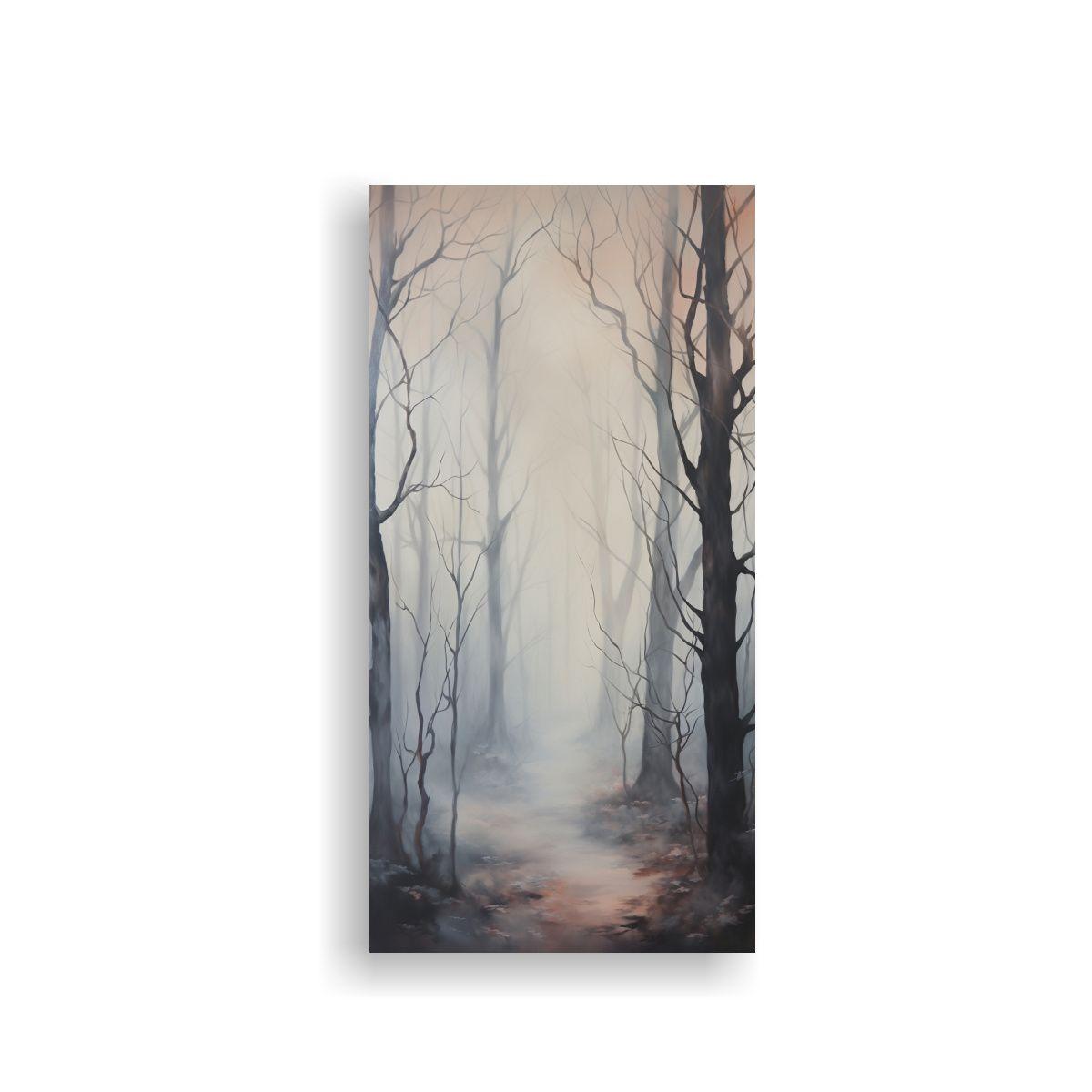 Cuadro Abstracto Bosque Brumoso Representación 20x40cm-0