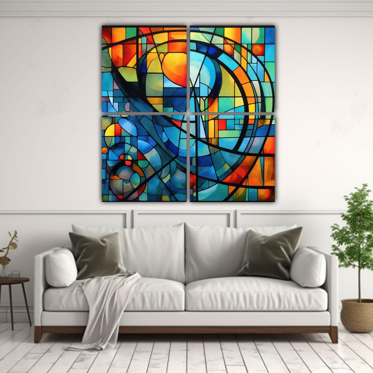Artes De Pared Abstractas Decorativas Con Diseño 120x120 Cm-2