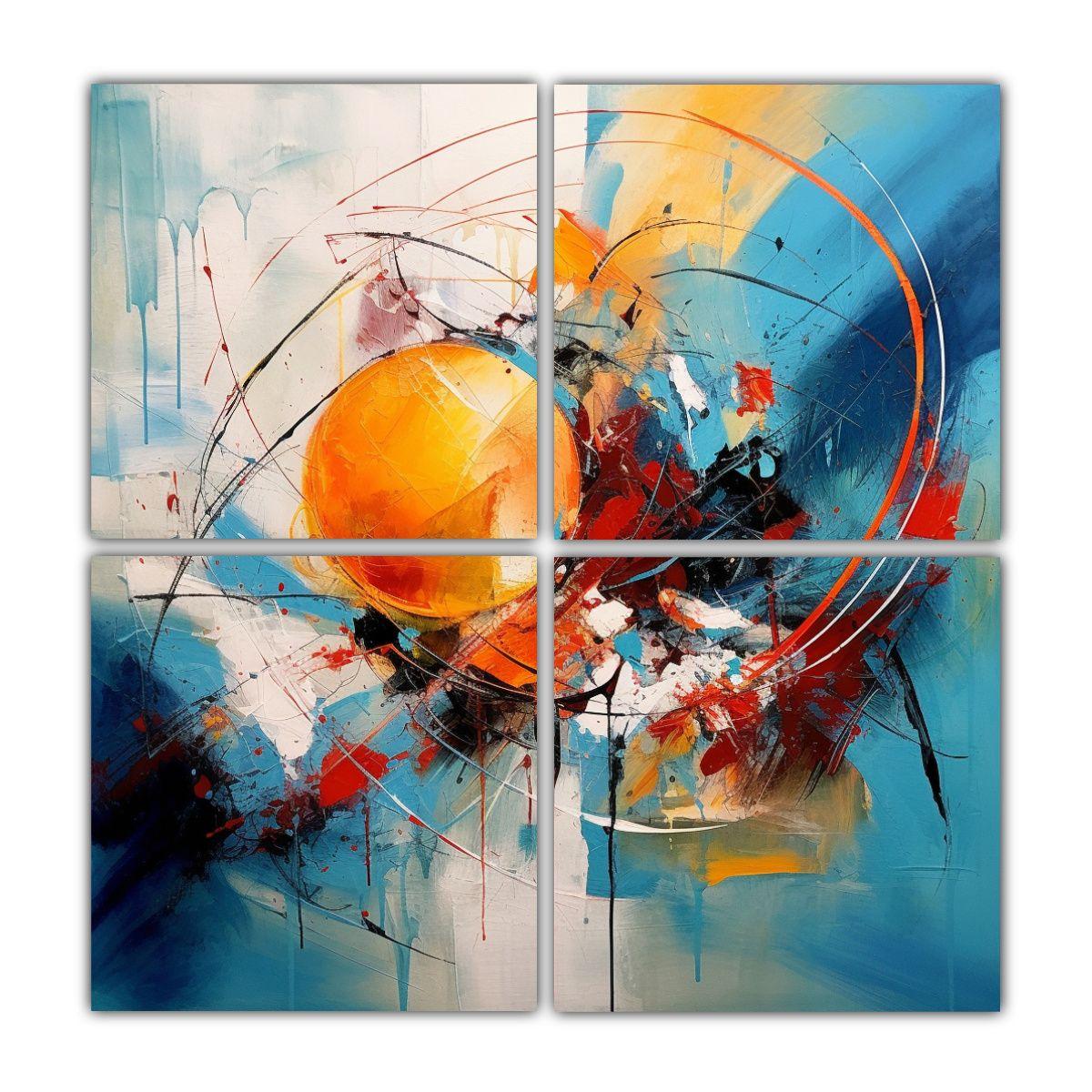 Pintura Floral Contemporánea JoJo Con Diseño 180x180 Cm-0