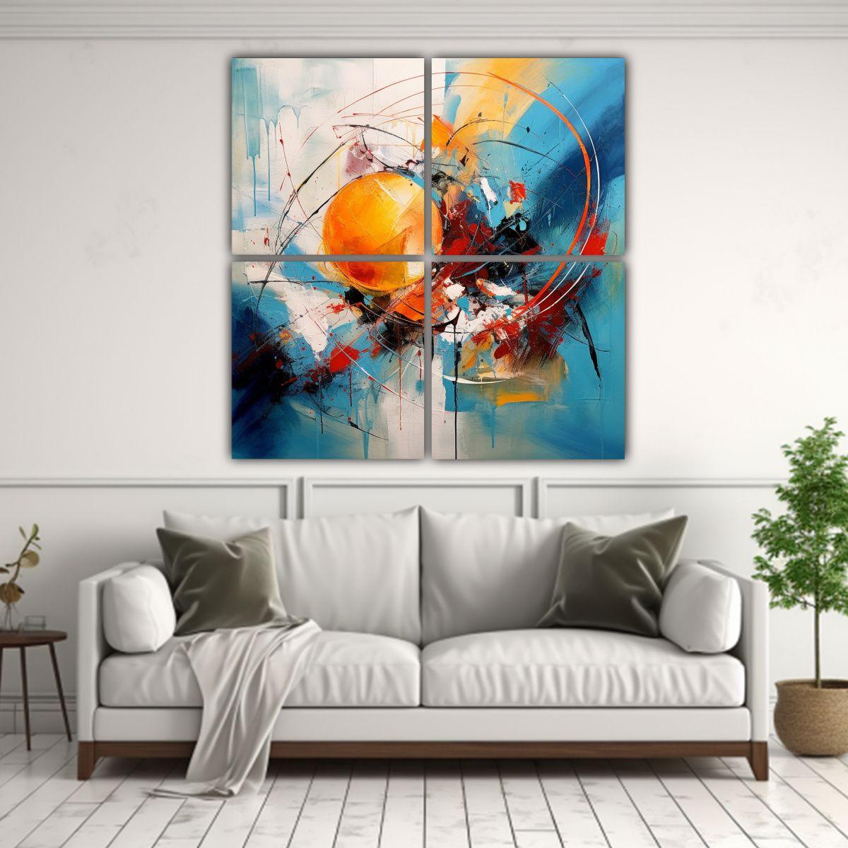 Pintura Floral Contemporánea JoJo Con Diseño 180x180 Cm-2
