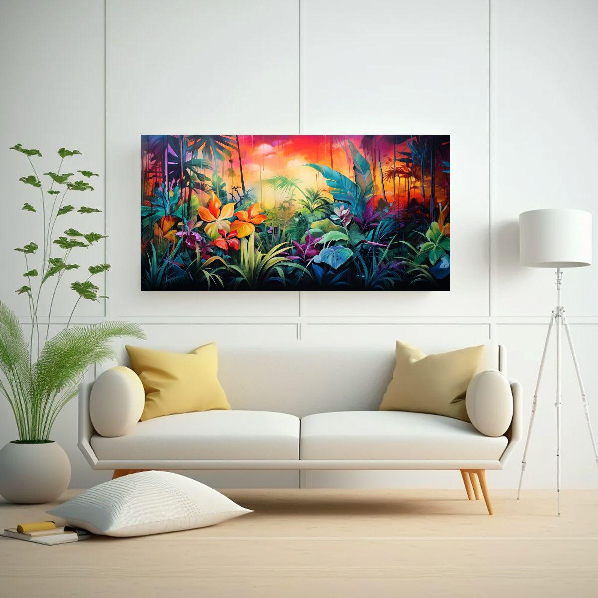 Interpretación Abstracta Tropical En Pinturas 120x60cm-2
