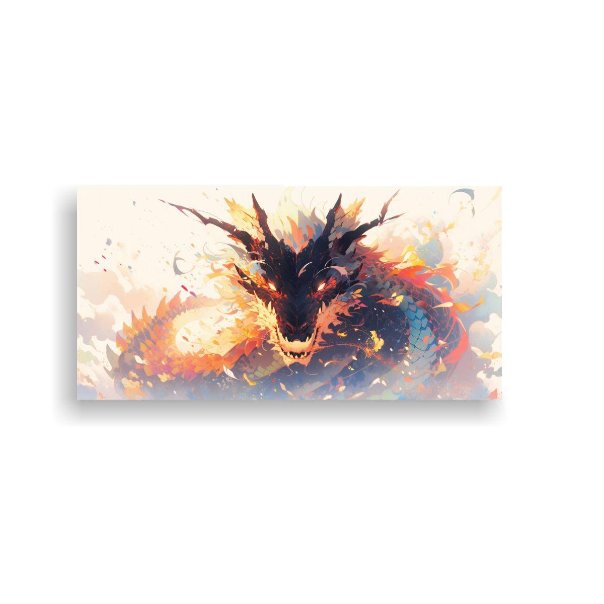 Pinturas De Tela En Bastidor Modernas De Dragón A 40x20cm-0