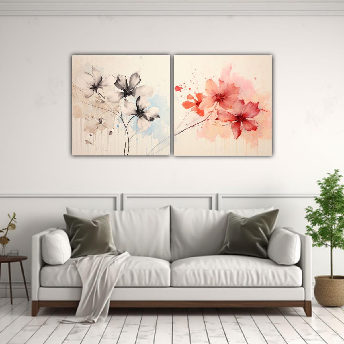 Cuadros Abstractos Para Cocina: Flores Pop, 120x60 Cm-2