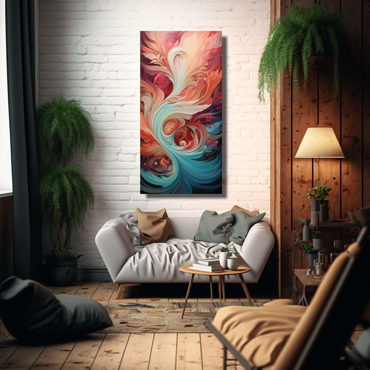 Cuadro Patron Intenso Armonía De Colores 70x140cm-2