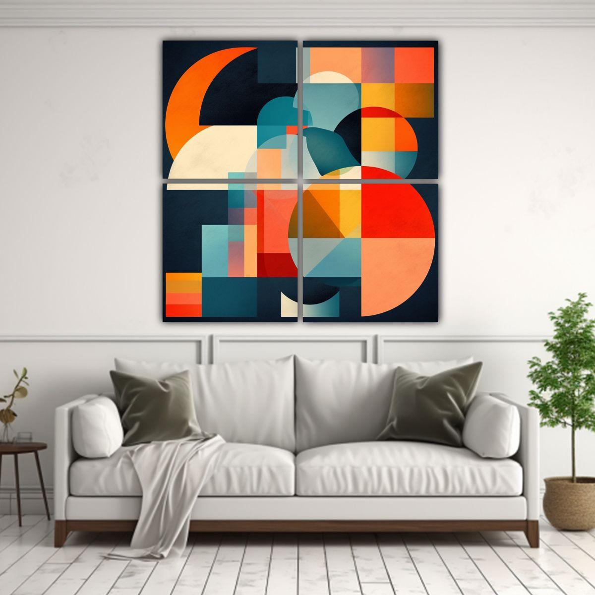 Cuadros Modernos Abstractos Con Composición 80x80 Cm-2