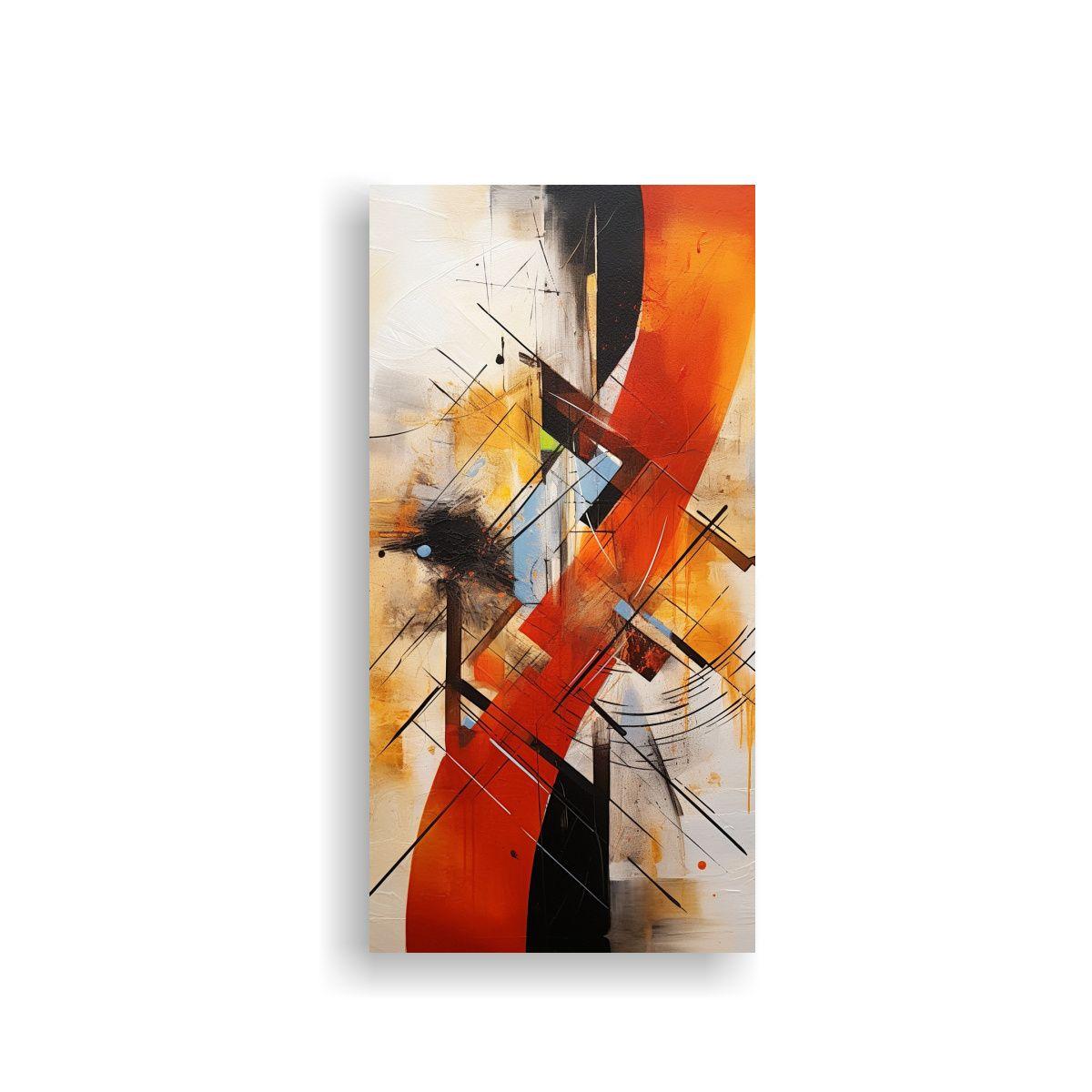 Cuadro Abstracto En Intenso Estilo De Decoración 20x40cm-0