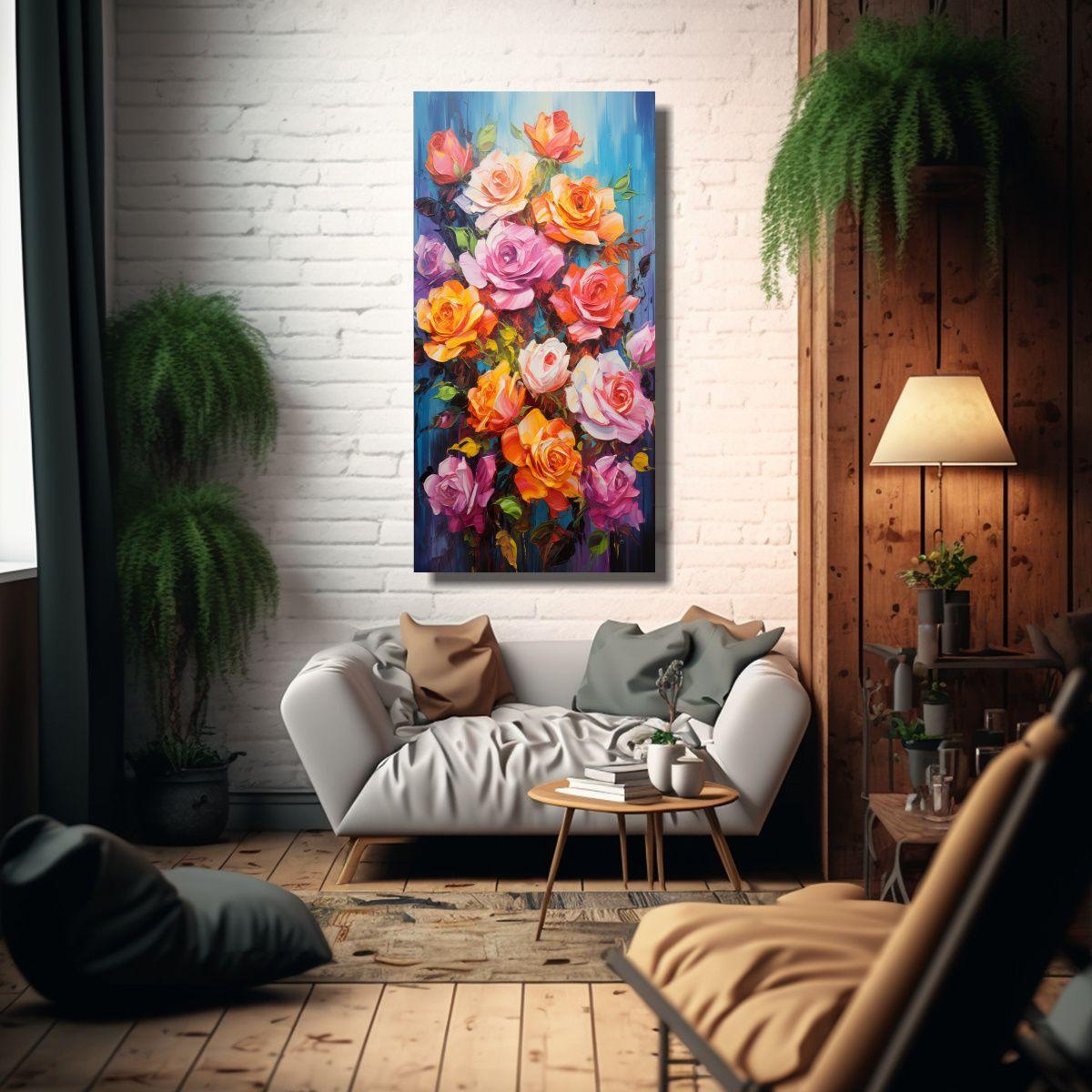 Cuadro Calidos Esquema Rainbow Colores Rosas En 30x60cm-2