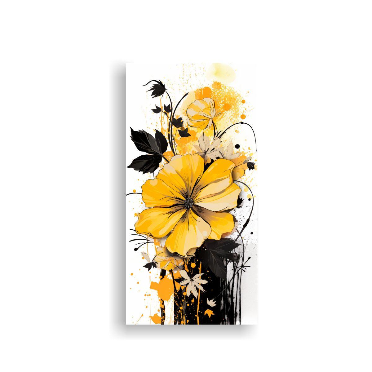 Lienzo Creativo Impresionante Amarillo Y Negro, At 80x160cm-0
